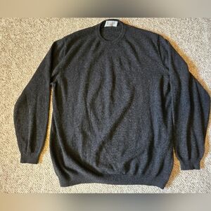 Cruciani Russo Capri Mens Cashmere Dark Gray Pullover Long Sleeve Sweater Sze XL